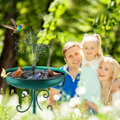 Metall Vogeltränke für draußen, Antikes Vogelbad Dekor Garten Hof, Grün