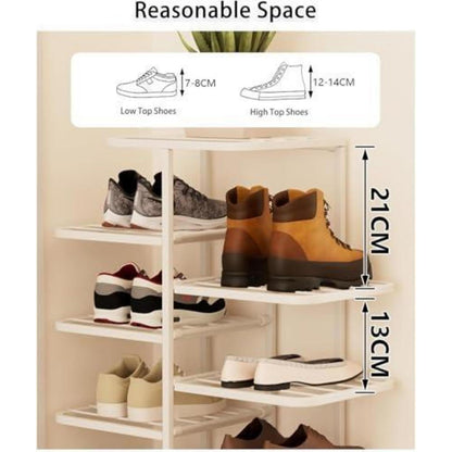 Schuhregal 5-Ebenen, schmales Metallregal, platzsparend & modern