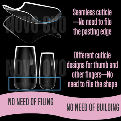 Extra dicke Soft Gel Nagelspitzen Medium Square 14 Größen