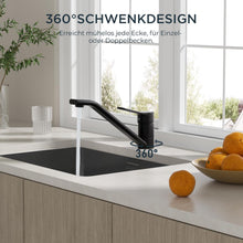 FORIOUS Schwarzer Wasserhahn Küche Edelstahl 360° Drehbarer