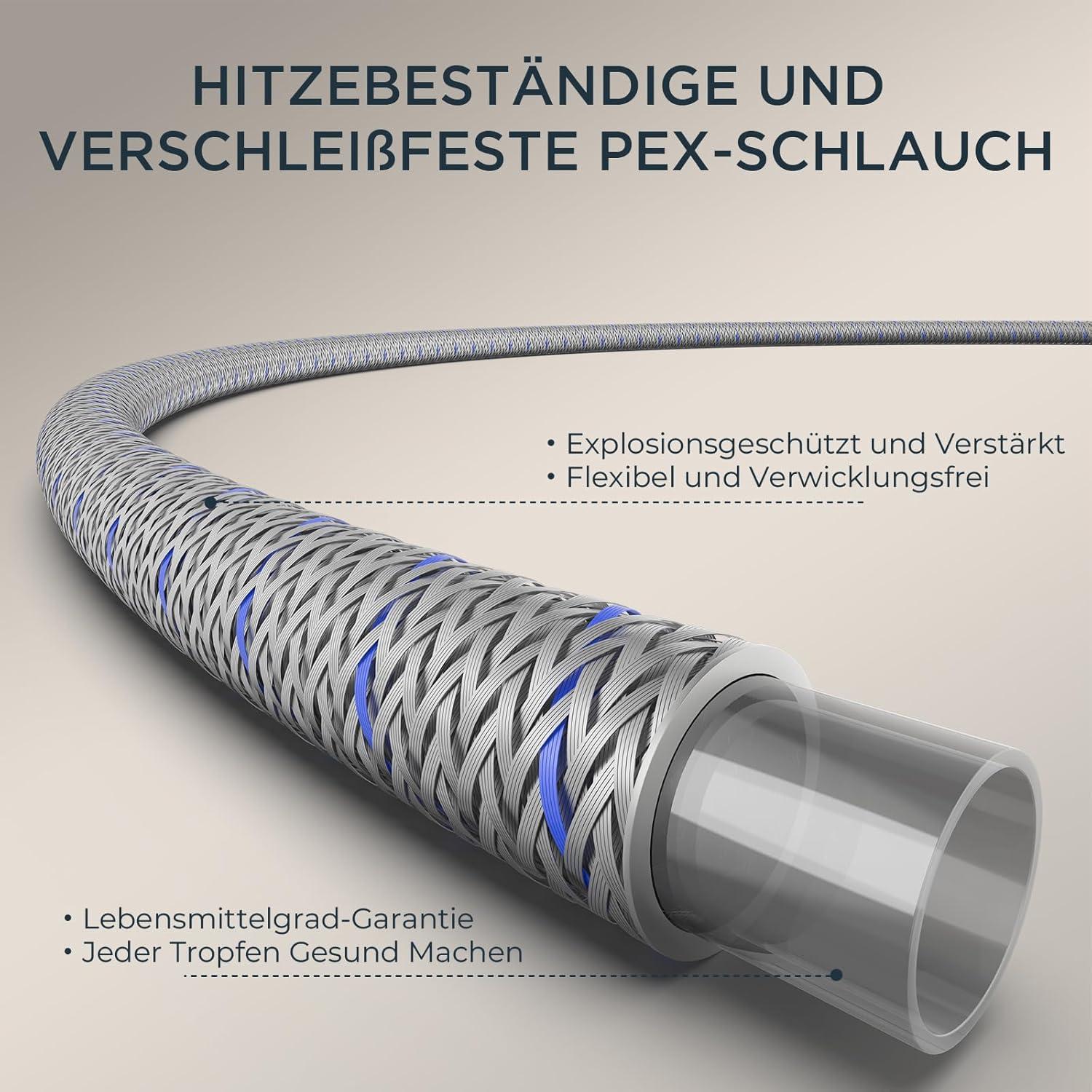 Wasserhahn Küche Schwarz Edelstahl Spültischarmatur 360° Drehbar Hoher