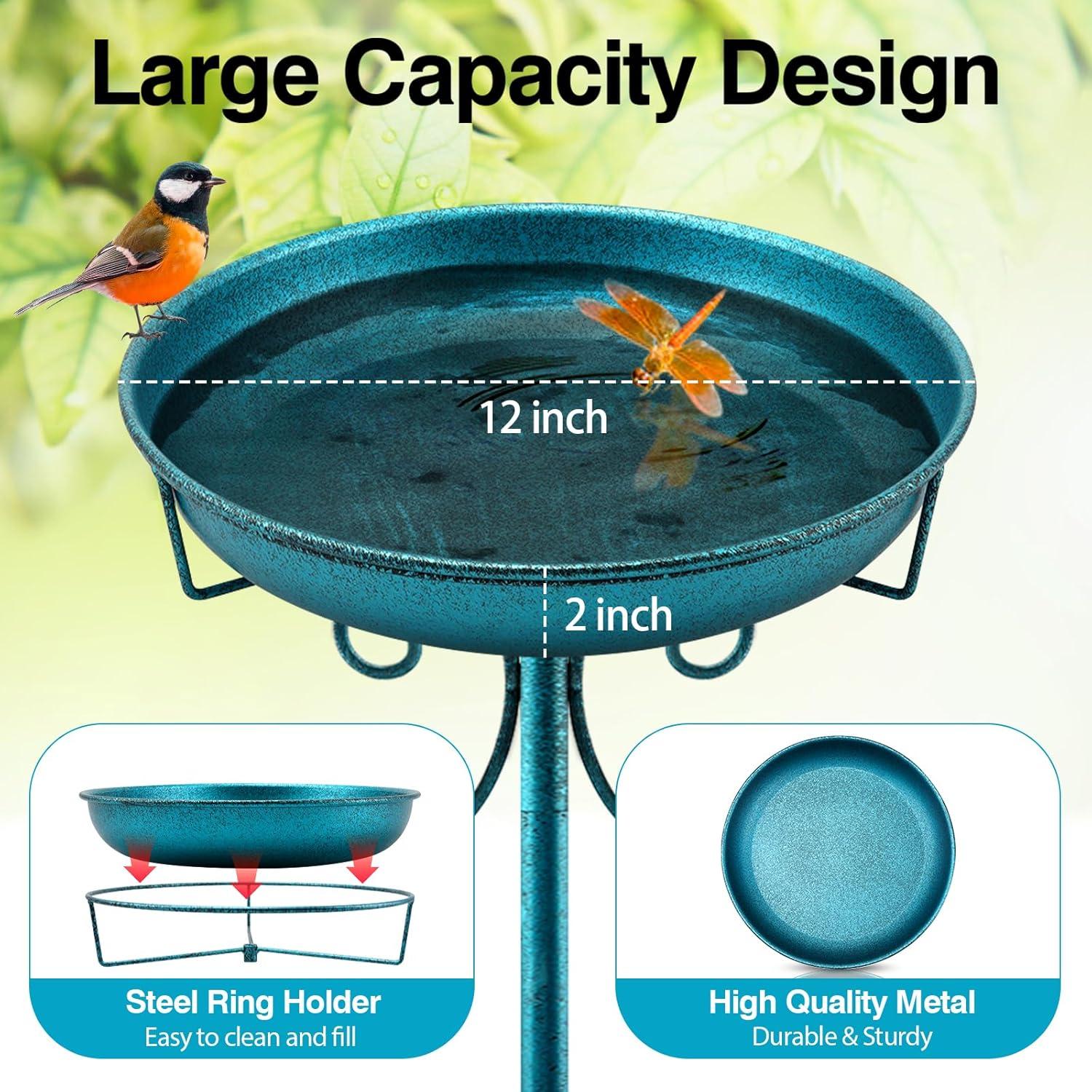 Antike Metall Vogeltränke für draußen, 35In Vogelbad Hof