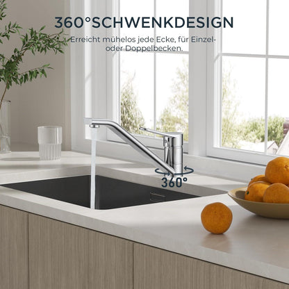 FORIOUS Edelstahl Wasserhahn Küche hoher Bogen