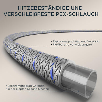 Wasserhahn Küche Polierter Chrom Edelstahl Hoher Bogen 360° Drehbar