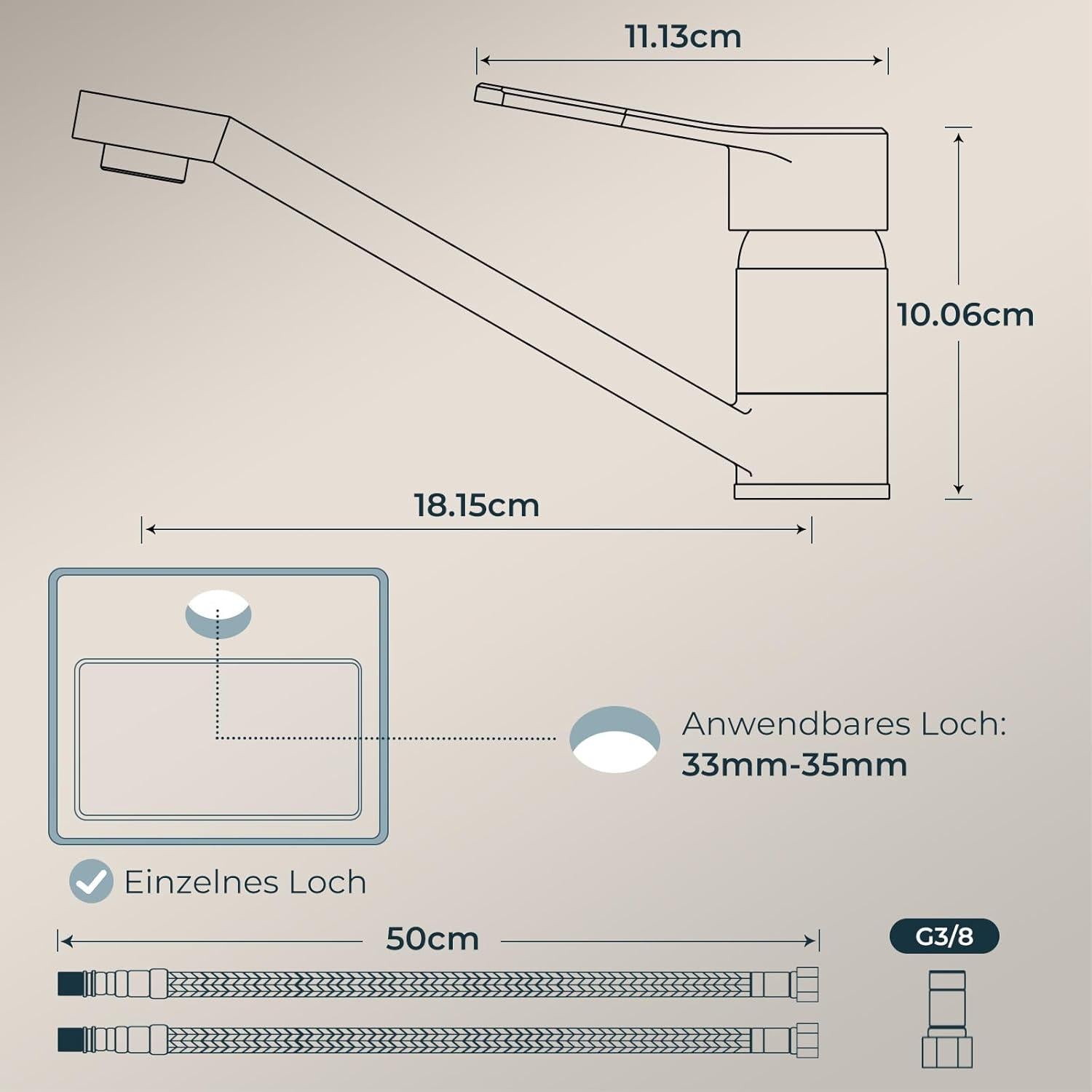 FORIOUS Edelstahl Küchenarmatur Hoher Bogen 360° Drehbar Einhebelmischer