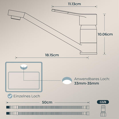 FORIOUS Edelstahl Küchenarmatur Hoher Bogen 360° Drehbar Einhebelmischer