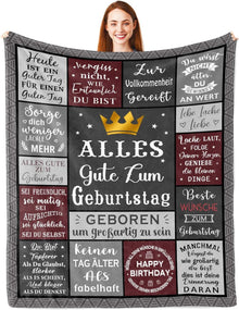 Geburtstagsgeschenk Mann kuschelige Decke 150x130CM