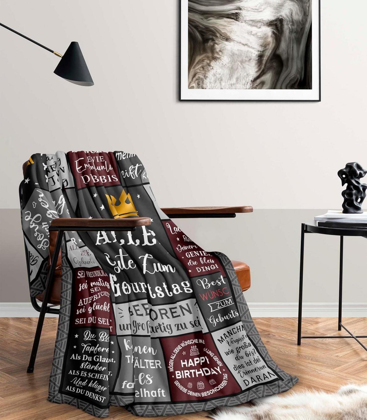 Geburtstagsgeschenk Mann kuschelige Decke 150x130CM