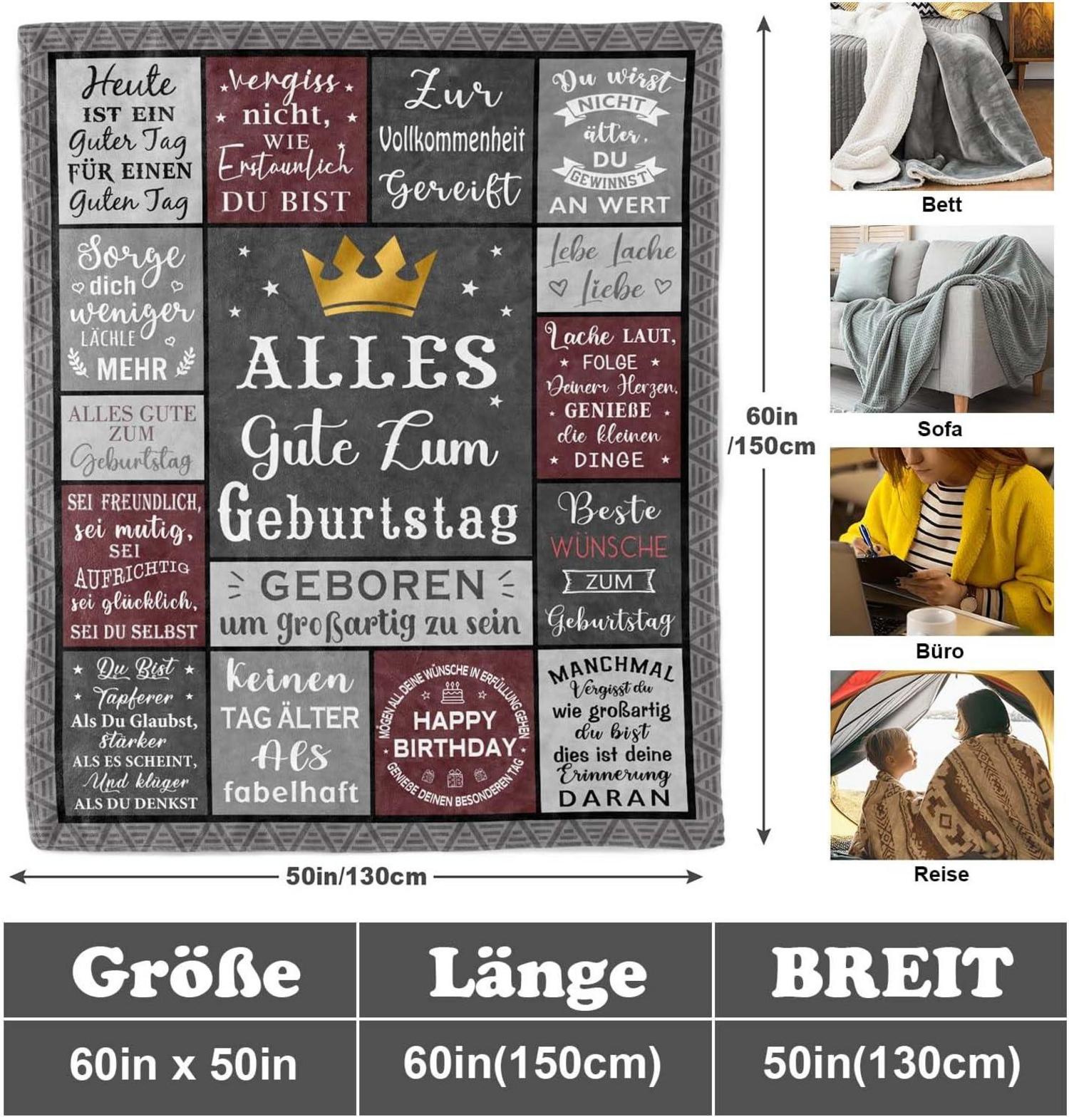 Geschenk Mann Decke 150x130cm Geburtstagsgeschenk für Männer
