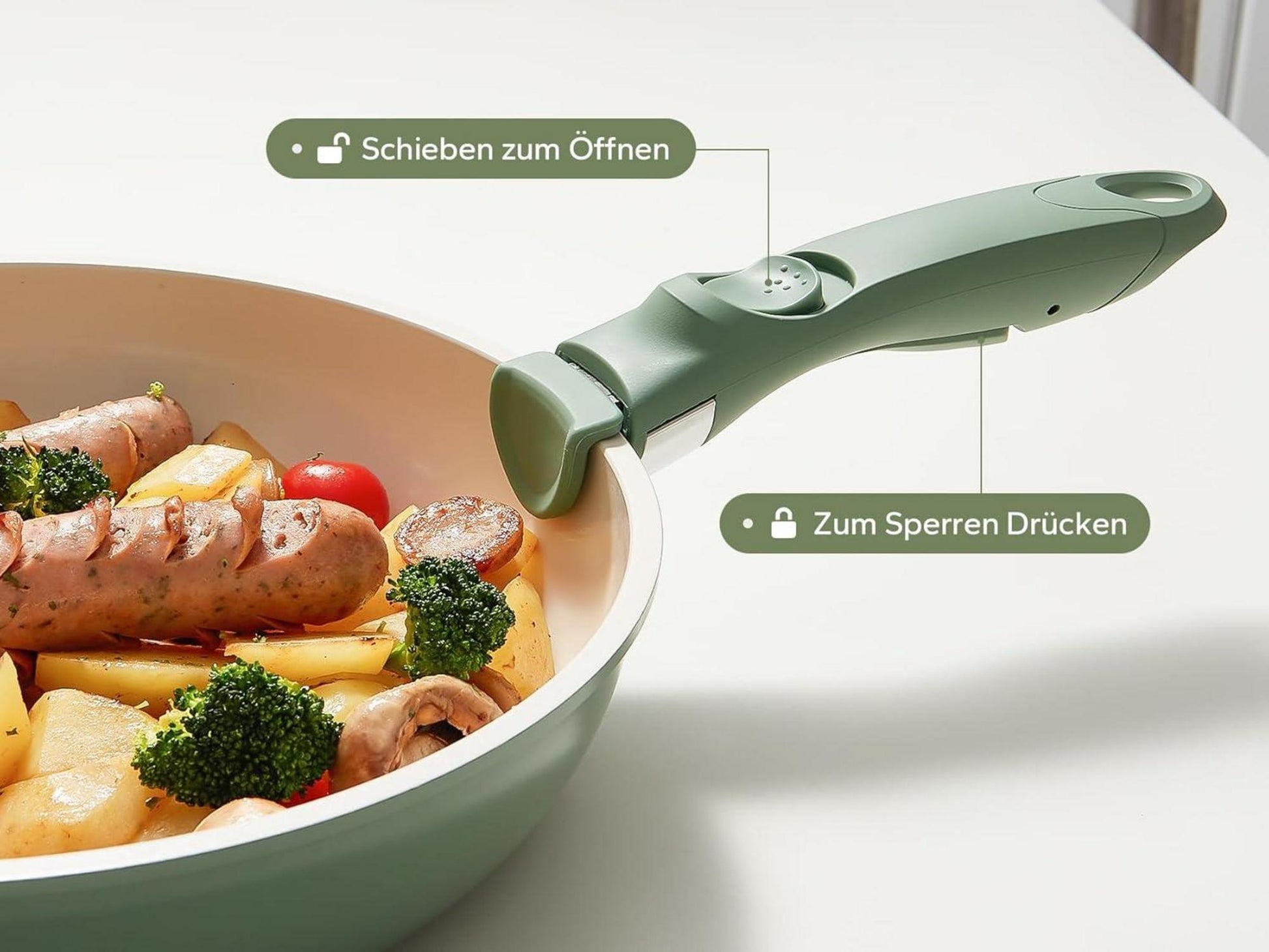 16-teiliges Redchef Antihaft-Kochgeschirr-Set mit abnehmbaren Griffen