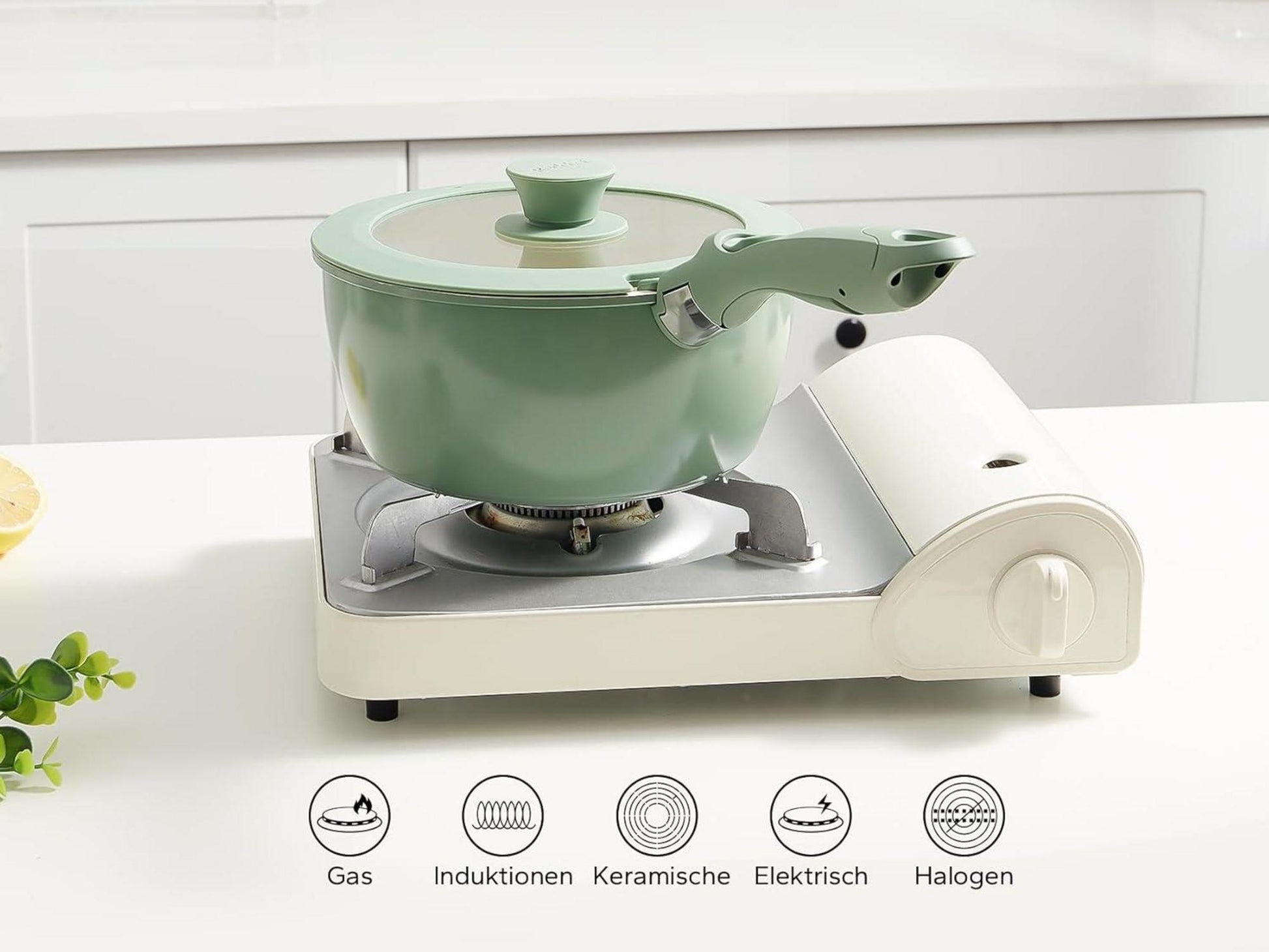 Redchef 16-Teilig Pfannenset Antihaft-Keramik Topfset Abnehmbarer Griff