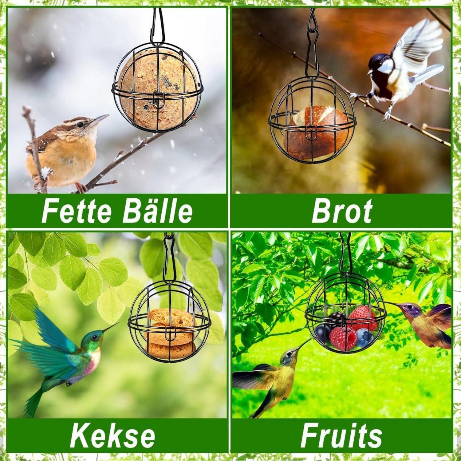 Meisenknödelhalter 4er Set Vogelfutterspender Metall für Vögel Gartendeko