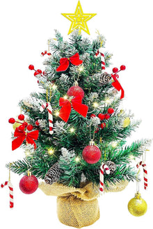 Weihnachtsbaum mit LED-Lichterkette und Dekoration 60cm