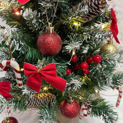 60cm künstlicher Weihnachtsbaum mit LED-Beleuchtung und Deko - Weihnachtsdeko-Set