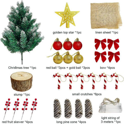 Weihnachtsbaum Beleuchtung Schnee 60cm künstlich dekoriert