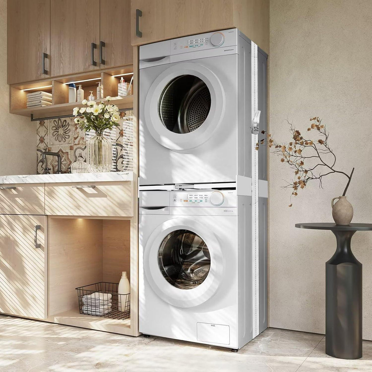 Waschmaschine & Trockner Verbindungsrahmen Set – Platzsparend & Sicher
