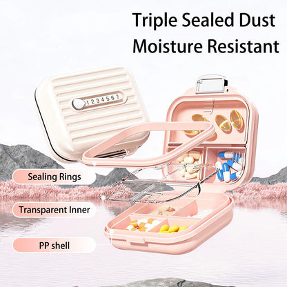 Tablettenbox 7 Tage Pillendose Unterwegs Reise Pink Wetterschutz