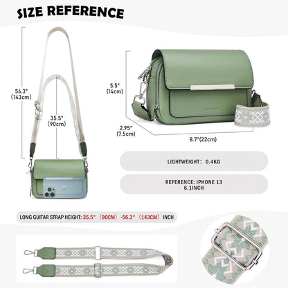 Umhängetasche Damen Vegan Leder Crossbody Schultertasche verstellbarer