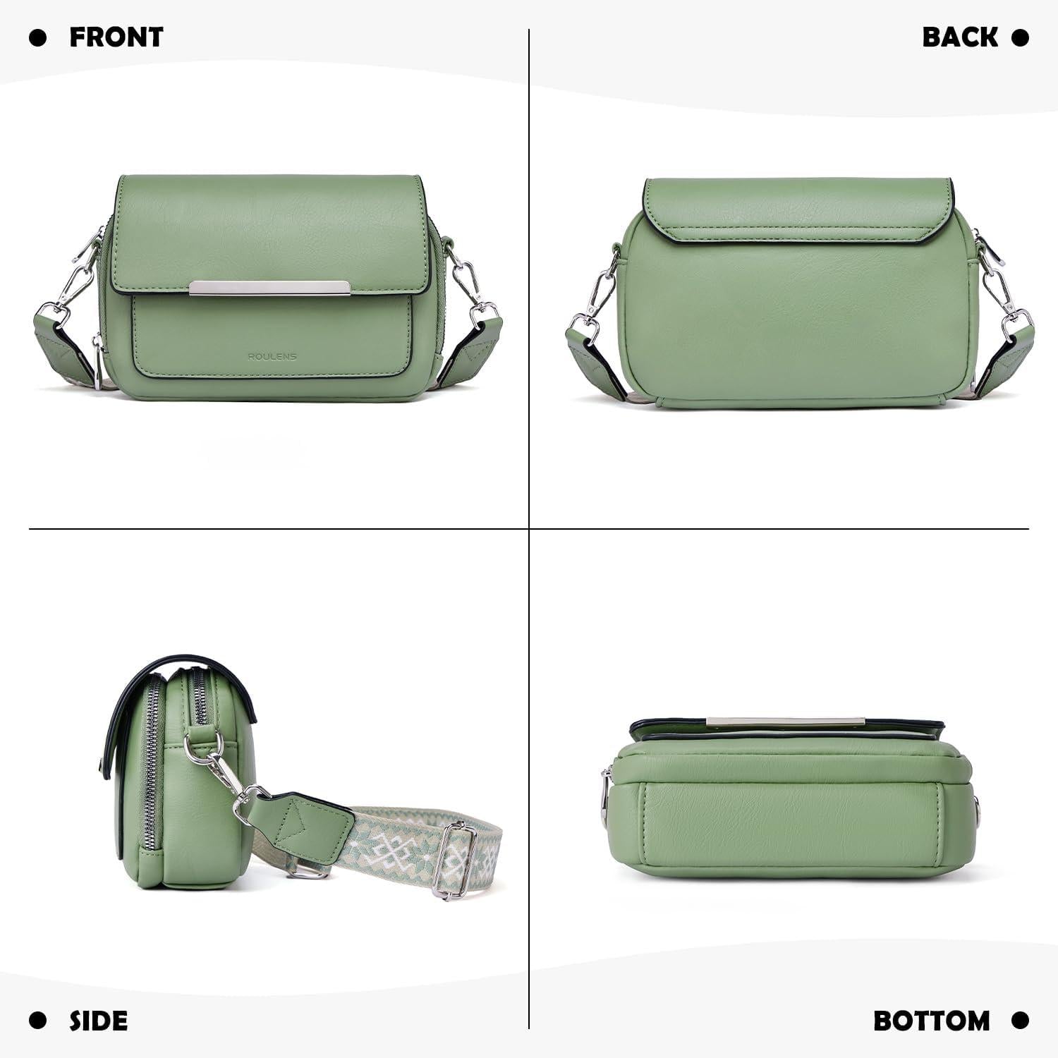 Damen Umhängetasche Vegan Leder Crossbody Bag Verstellbarer Gurt