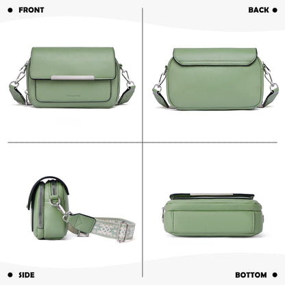 Damen Umhängetasche Vegan Leder Crossbody Bag Verstellbarer Gurt