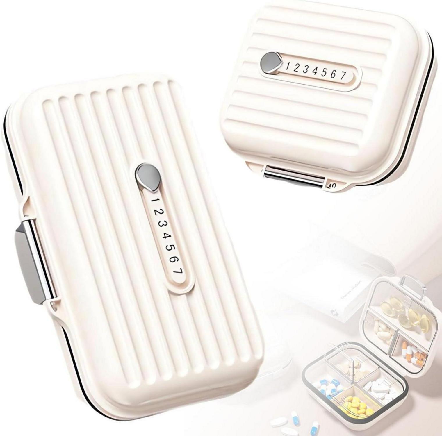 Pillendose 2 Stück für Unterwegs Tablettenbox Reise Pillenbox 7 Tage