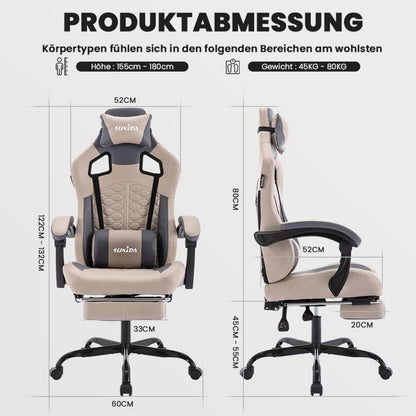 Ergonomischer Gaming-Stuhl mit Fußstütze
