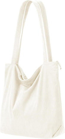 Cord Shopper Handtasche Damen Tote Bag mit Reißverschluss