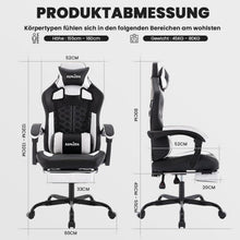 SUKIDA Gaming Stuhl Racing Chair mit Fußstütze Schwarz