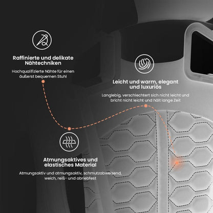 Ergonomischer Gaming-Stuhl mit Fußstütze & Kopfstütze - Schwarz