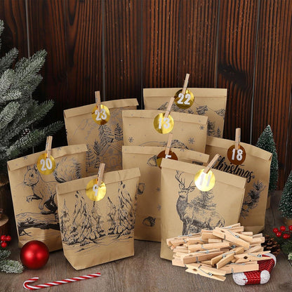 Adventskalender 24 Geschenktüten Weihnachtskalender Bastelpapier DIY