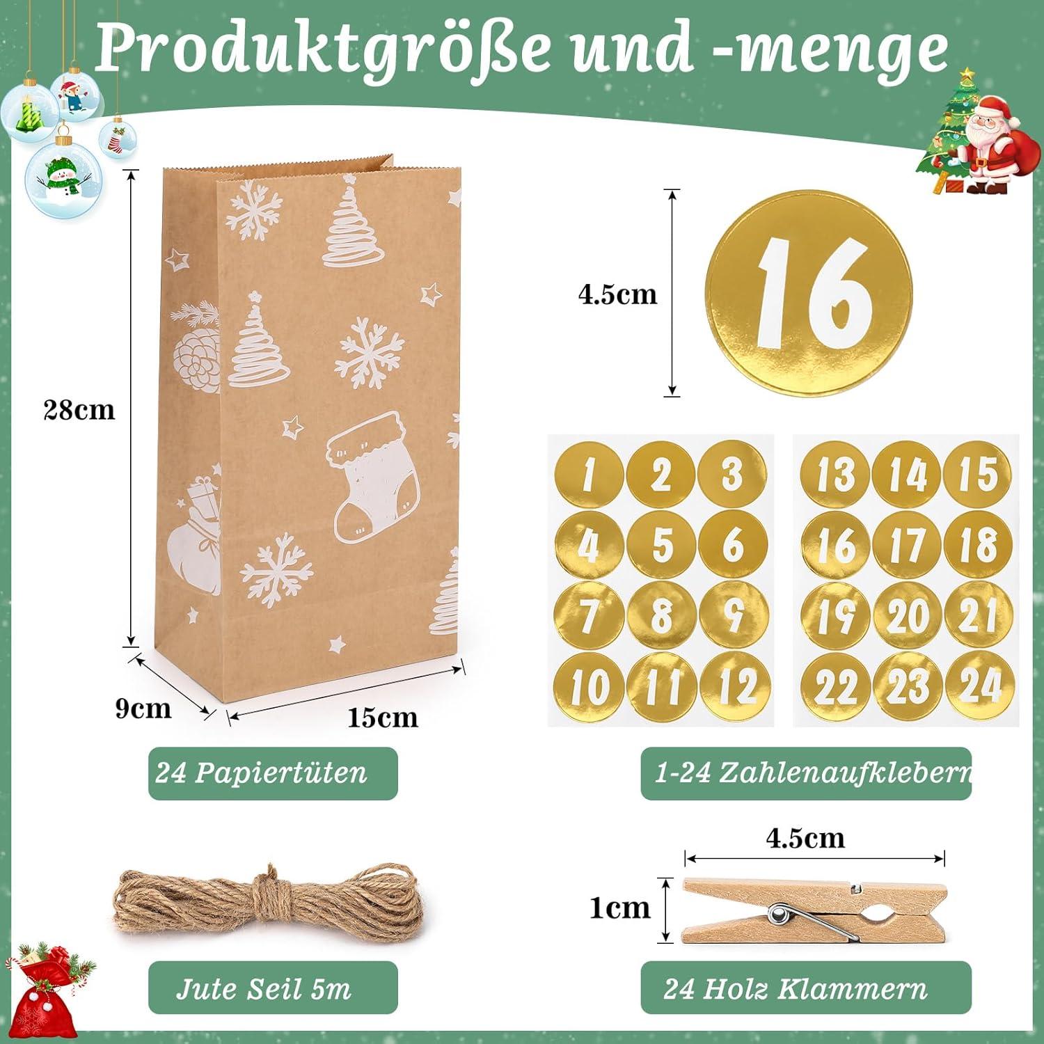 Adventskalender zum Befüllen mit Aufkleber und
