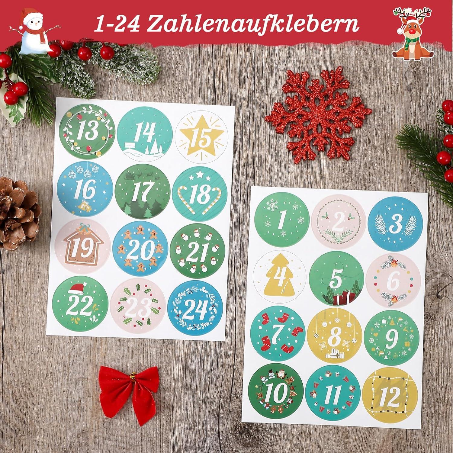 Adventskalender zum Befüllen mit Tüten, Aufklebern und Holzklemme
