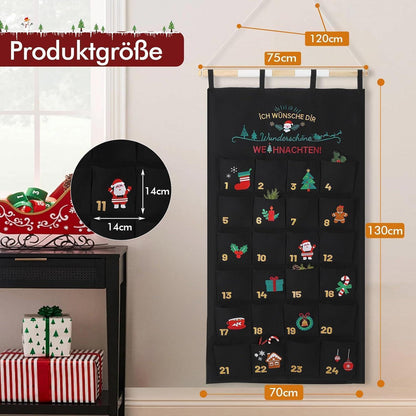 2024 Adventskalender zum Befüllen Stoff Wandkalender