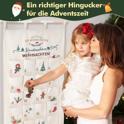 2024 Stoff Adventskalender Aufhängen Wandkalender Weihnachtsdeko