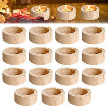 15er Set Teelichthalter Holz Votivkerzenhalter Baumstumpf