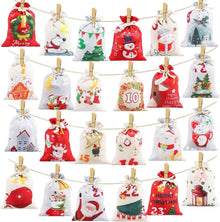 Adventskalender zum Befüllen Stoffbeutel Weihnachtskalender Set