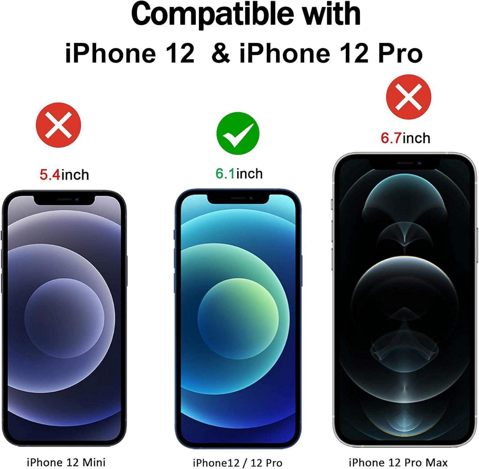 Hülle für iPhone 12 Pro 6,1 Zoll, Stoßfest Transparent mit