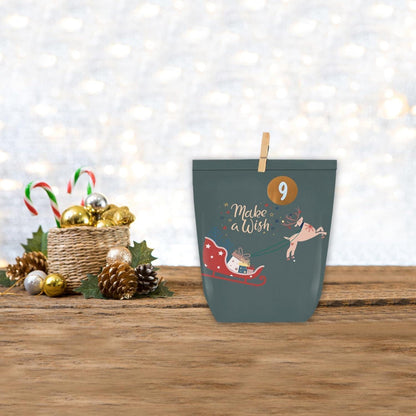 Adventskalender Kraftpapiertüten 24 Weihnachtstüten