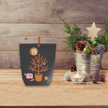 Adventskalender Papiertüten Weihnachten Zahlen Aufkleber