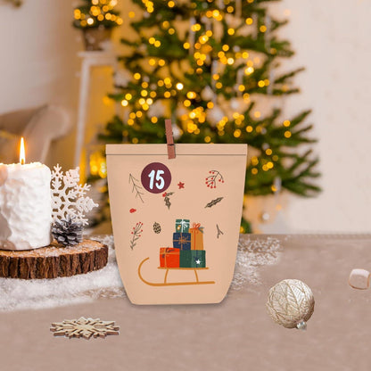 Adventskalender Kraftpapiertüten 24 Weihnachtskalender zum Basteln
