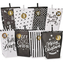 Adventskalender Bastelset Schwarz Weiß 24 Tüten