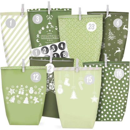 Grüne Weihnachtstüten zum Selbstgestalten