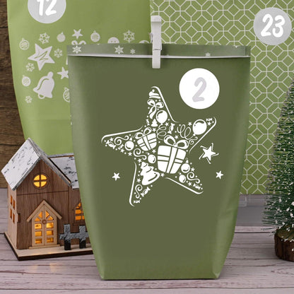 Grüne Weihnachtstüten zum Selbstgestalten