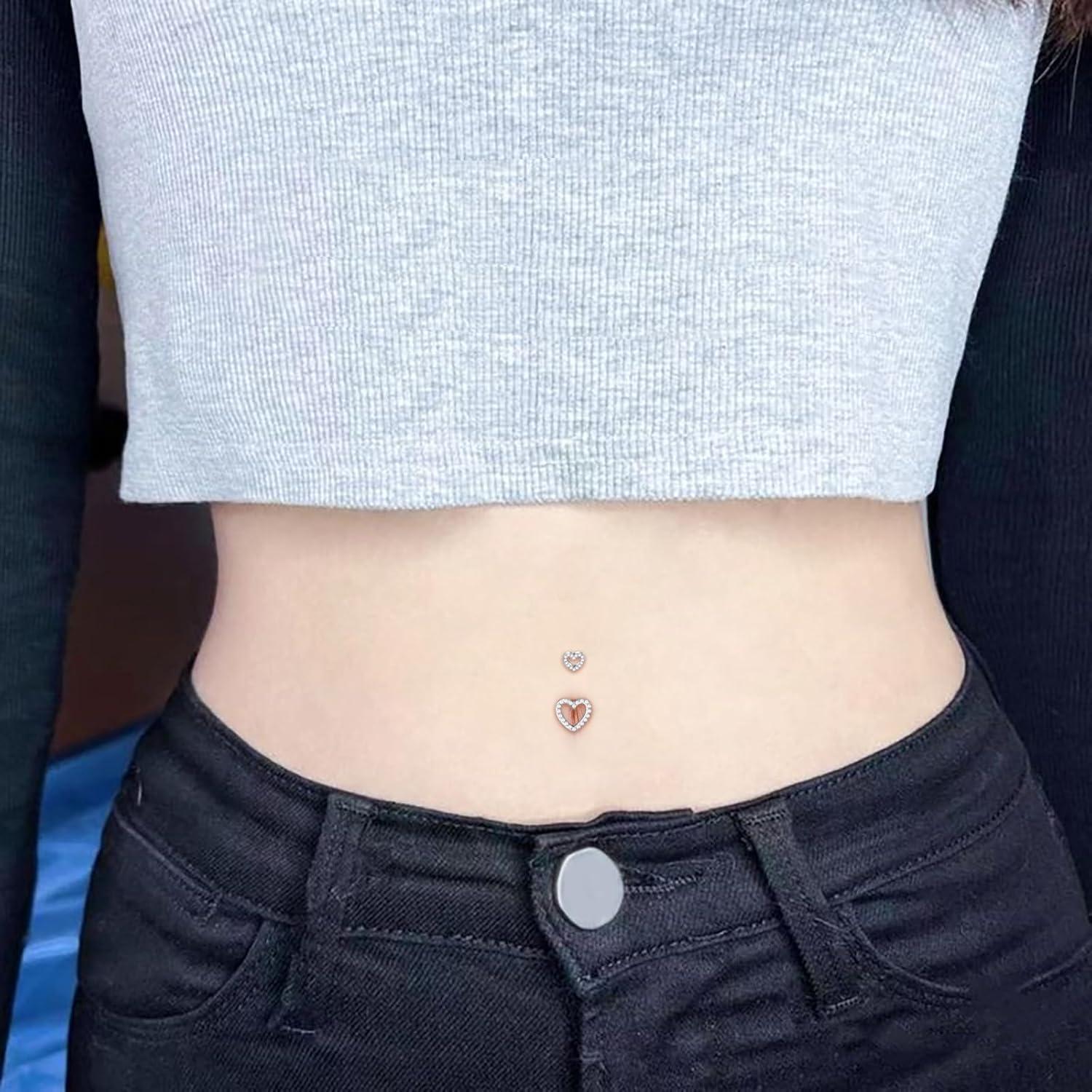 3stk Bauchnabelpiercing Edelstahl CZ 14G 10mm Piercing Schmuck Silber Gold