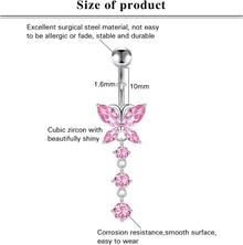 3stk Bauchnabelpiercing Herz Edelstahl CZ 14G 10mm Piercing