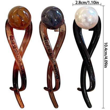 3er Set Elegante Perle Französische Haarnadeln Bananenclip