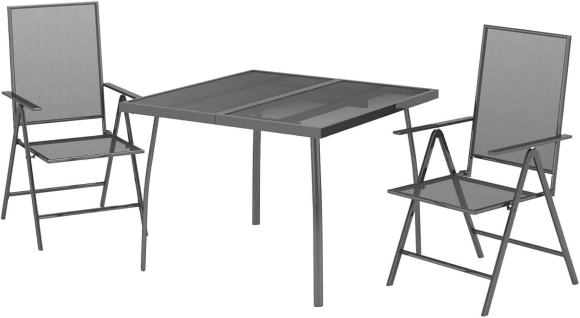 Gartenmöbel Set 2 Personen Stahl Essgruppe Verstellbar Klappbar