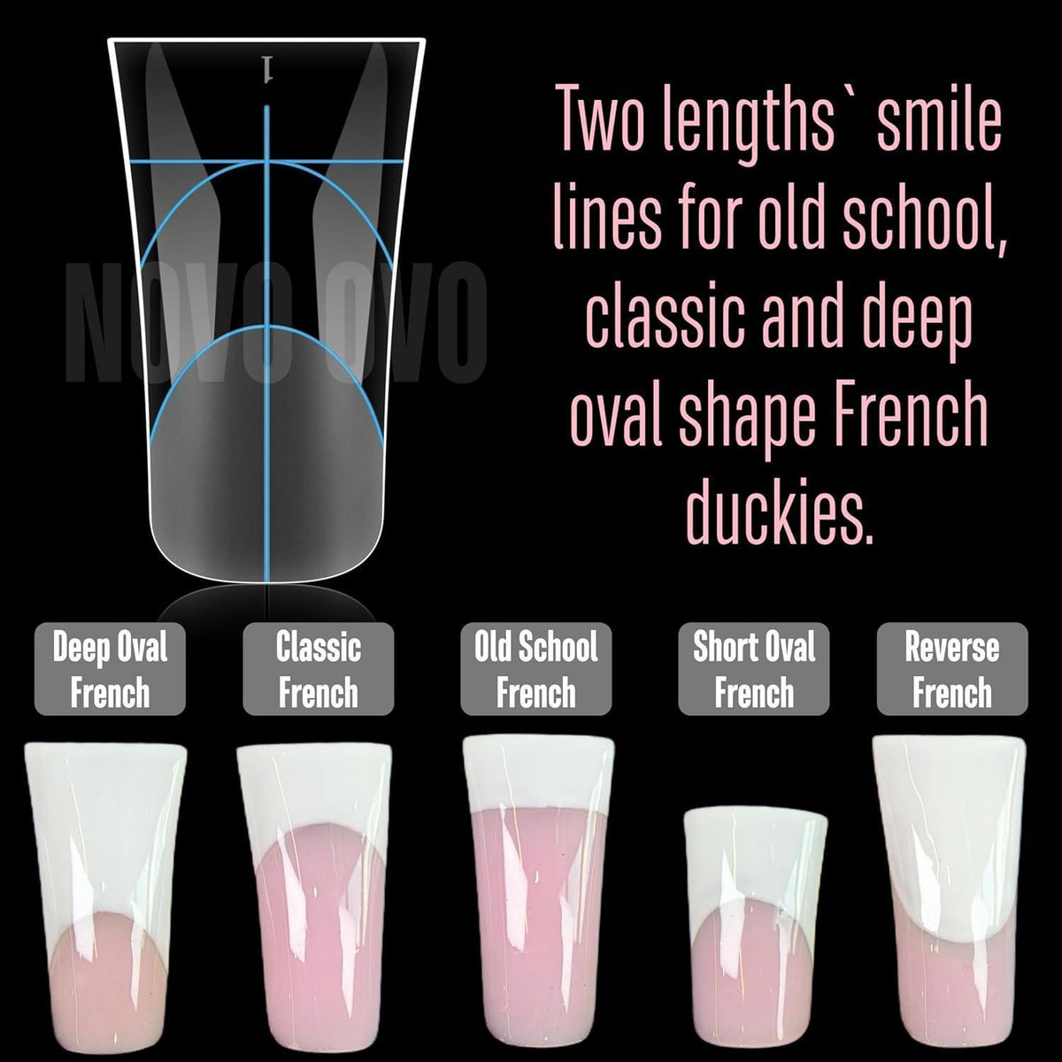 Duck Nail Dual Forms – 240 Stück, 12 Größen für Polygel