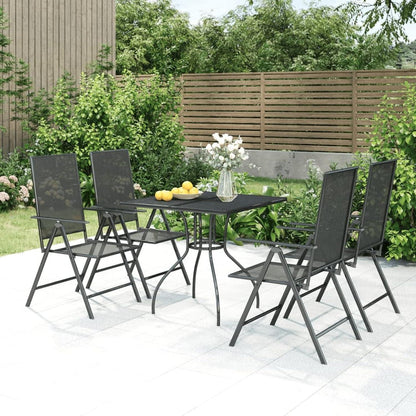 Garten Essgruppe 4 Personen Stahl 5-tlg Verstellbare Stühle & Tisch