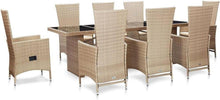 Rattan Gartenmöbel Set 8 Personen mit Tisch und Stühlen